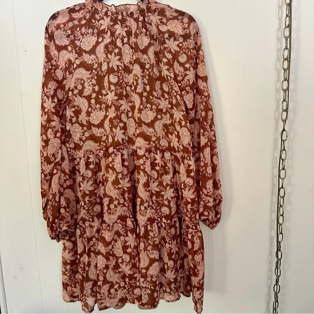 Lark + Grey Floral Dress Large L - Picture 6 of 6